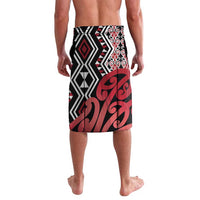 New Zealand Lavalava Aotearoa Kowhaiwhai Mix Taniko Art - Red