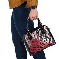 New Zealand Shoulder Handbag Aotearoa Kowhaiwhai Mix Taniko Art - Red