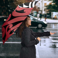 New Zealand Umbrella Aotearoa Kowhaiwhai Mix Taniko Art - Red - Polynesian Pride