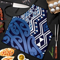 New Zealand Apron Aotearoa Kowhaiwhai Mix Taniko Art - Blue - Polynesian Pride