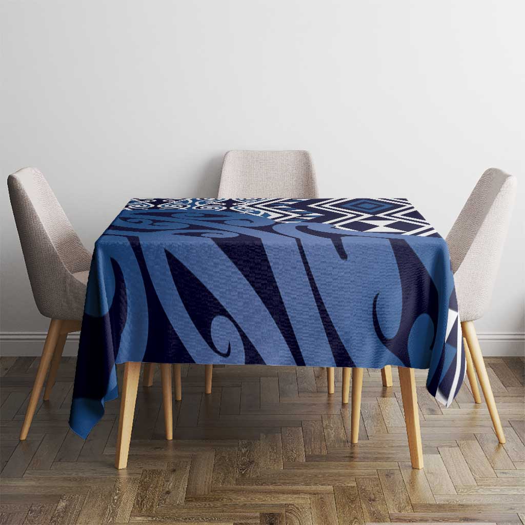 New Zealand Tablecloth Aotearoa Kowhaiwhai Mix Taniko Art - Blue