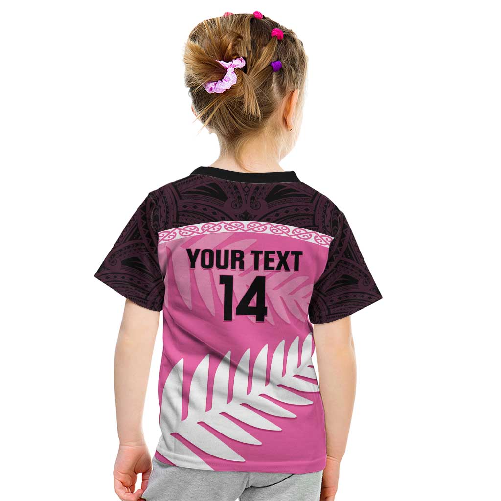 Custom New Zealand Aotearoa Cricket Kid T Shirt Go White Silver Fern
