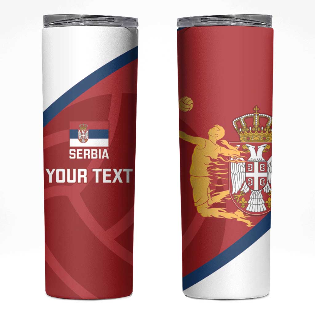 Custom Serbia Volleyball Skinny Tumbler 2025 Go Champions