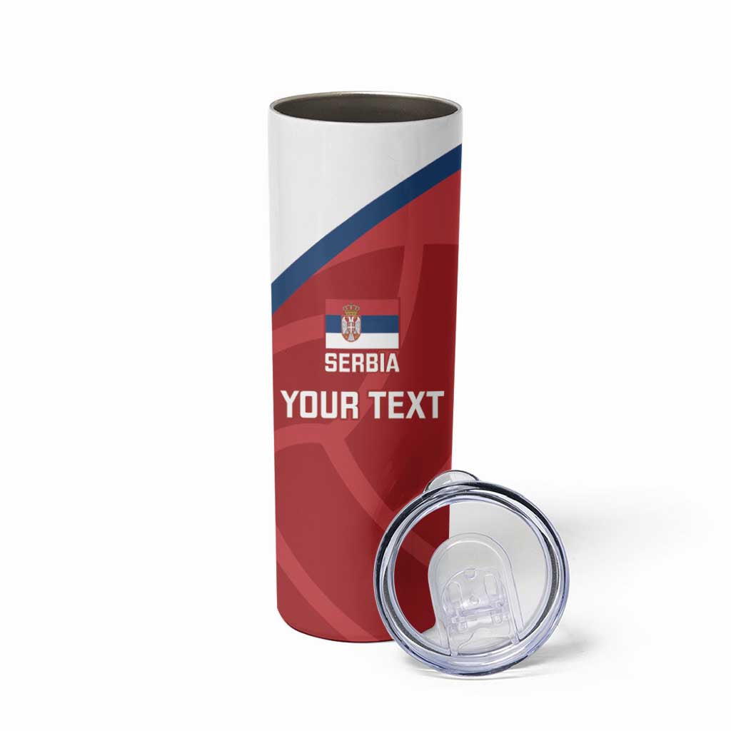 Custom Serbia Volleyball Skinny Tumbler 2025 Go Champions