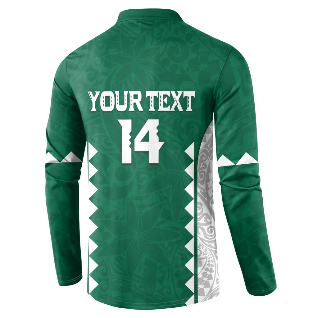 Custom Hawaii Volleyball Button Sweatshirt Hawaiian Kakau Pattern