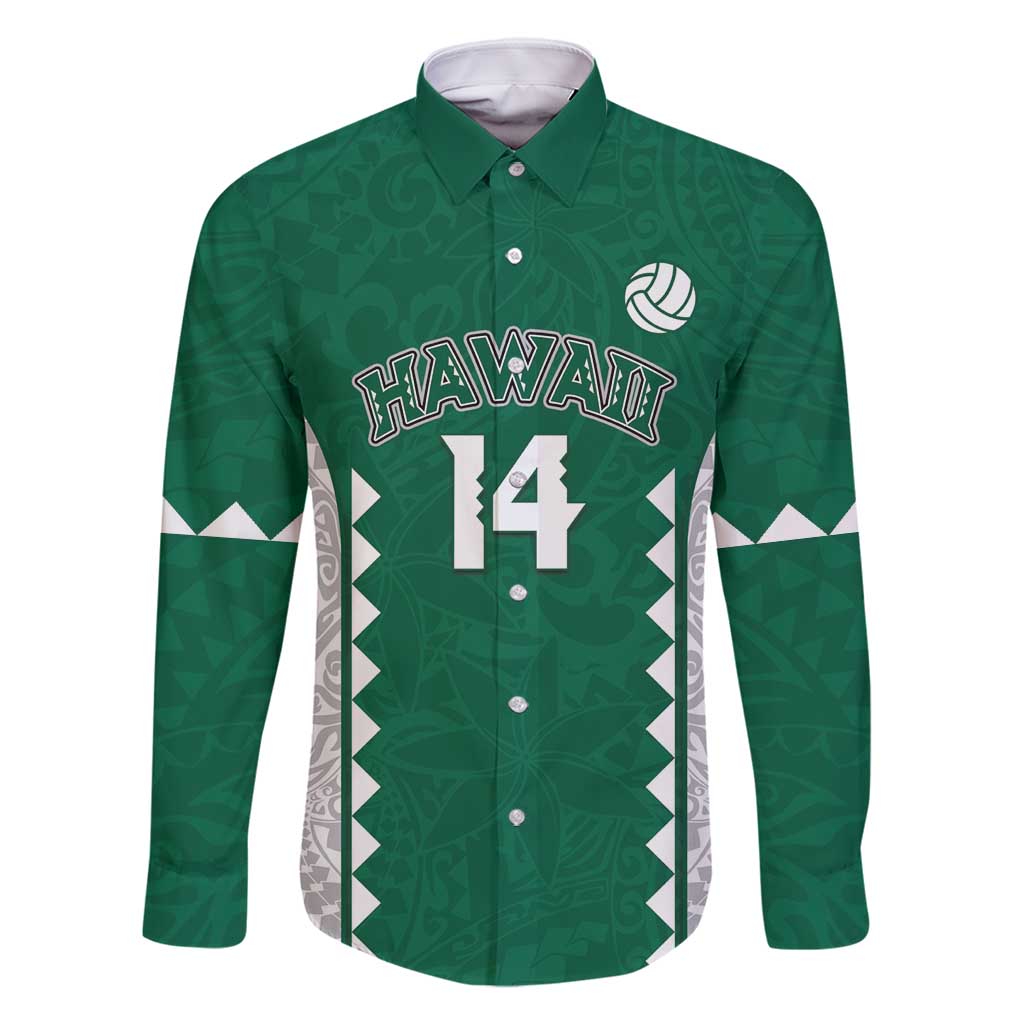 Custom Hawaii Volleyball Family Matching Off Shoulder Maxi Dress and Hawaiian Shirt Hawaiian Kakau Pattern