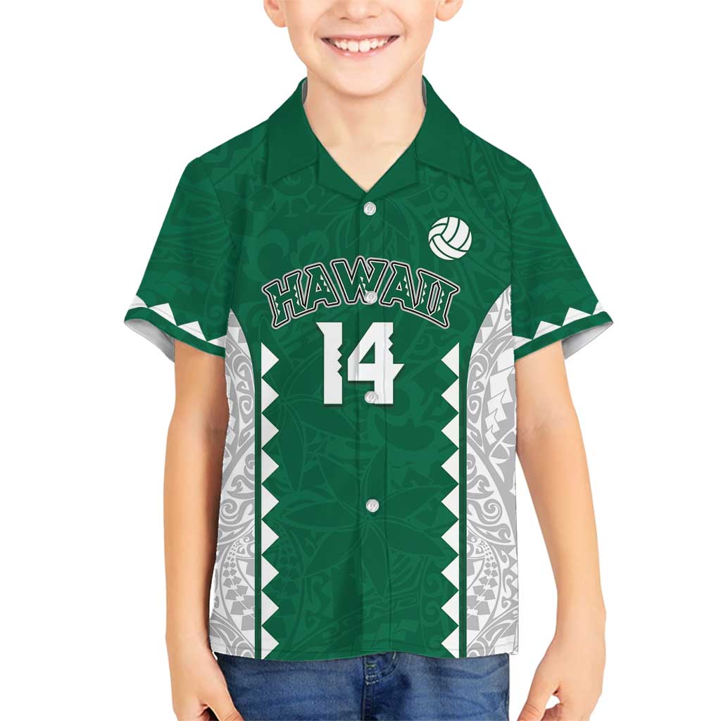 Custom Hawaii Volleyball Family Matching Off Shoulder Short Dress and Hawaiian Shirt Hawaiian Kakau Pattern