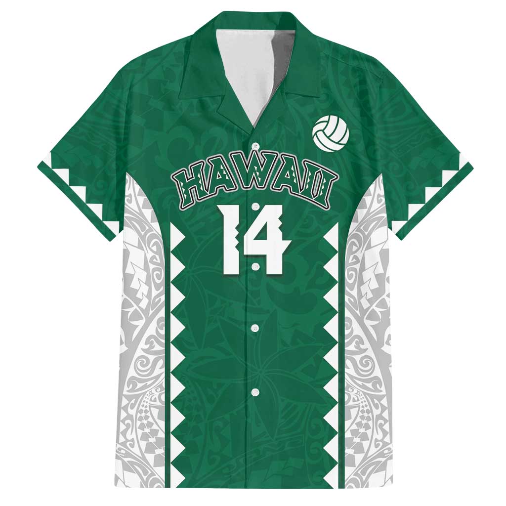 Custom Hawaii Volleyball Family Matching Puletasi and Hawaiian Shirt Hawaiian Kakau Pattern