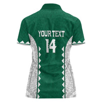 Custom Hawaii Volleyball Women Polo Shirt Hawaiian Kakau Pattern