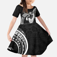 Black Hawaii Ikaika Warrior Family Matching Mermaid Dress and Hawaiian Shirt Hawaiian Power
