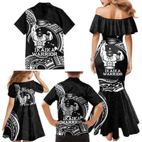 Black Hawaii Ikaika Warrior Family Matching Mermaid Dress and Hawaiian Shirt Hawaiian Power