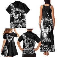 Black Hawaii Ikaika Warrior Family Matching Tank Maxi Dress and Hawaiian Shirt Hawaiian Power