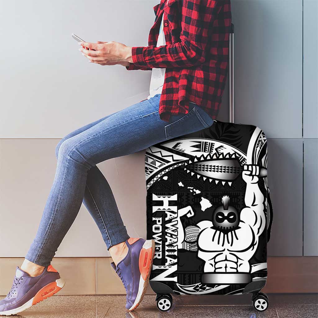 Black Hawaii Ikaika Warrior Luggage Cover Hawaiian Power