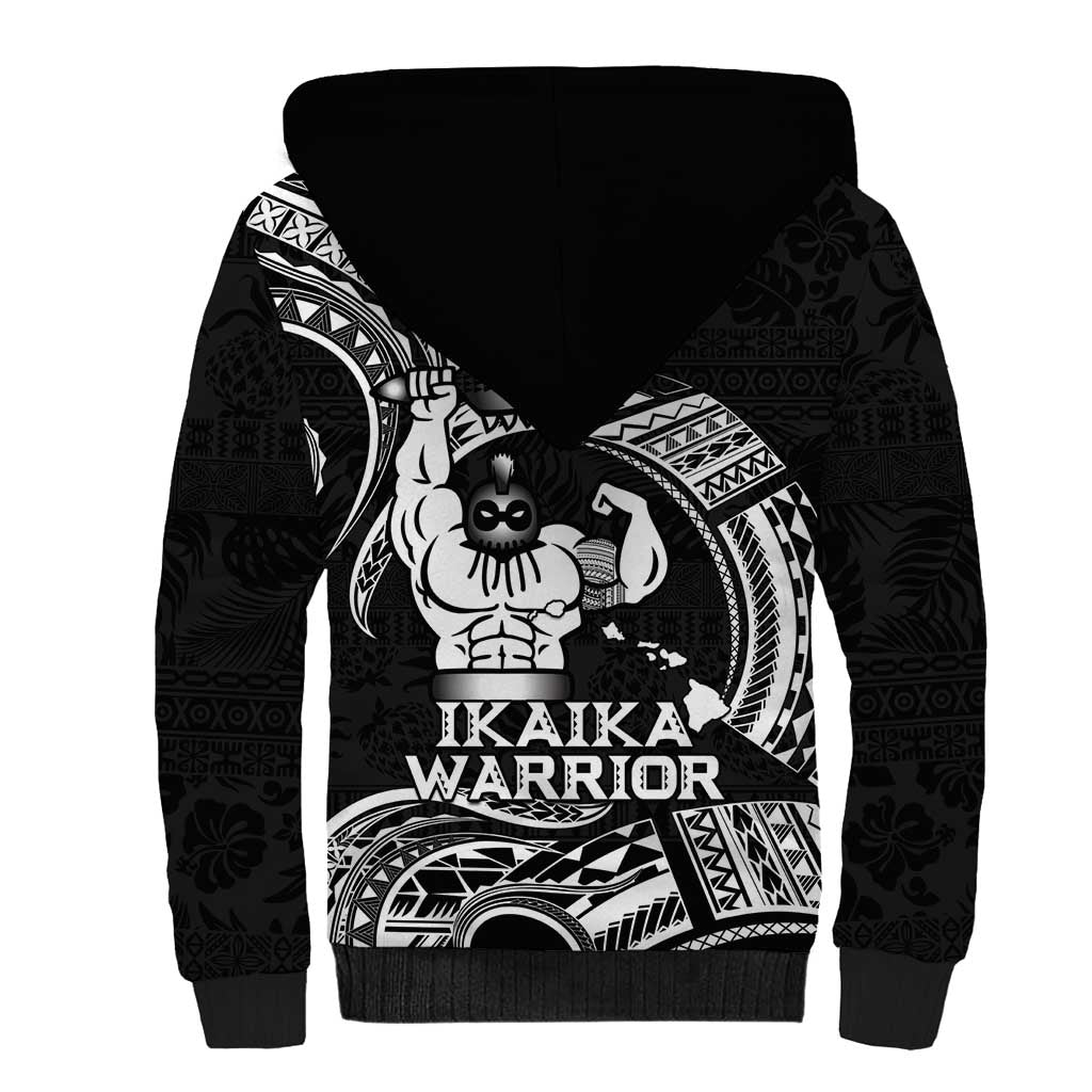 Black Hawaii Ikaika Warrior Sherpa Hoodie Hawaiian Power