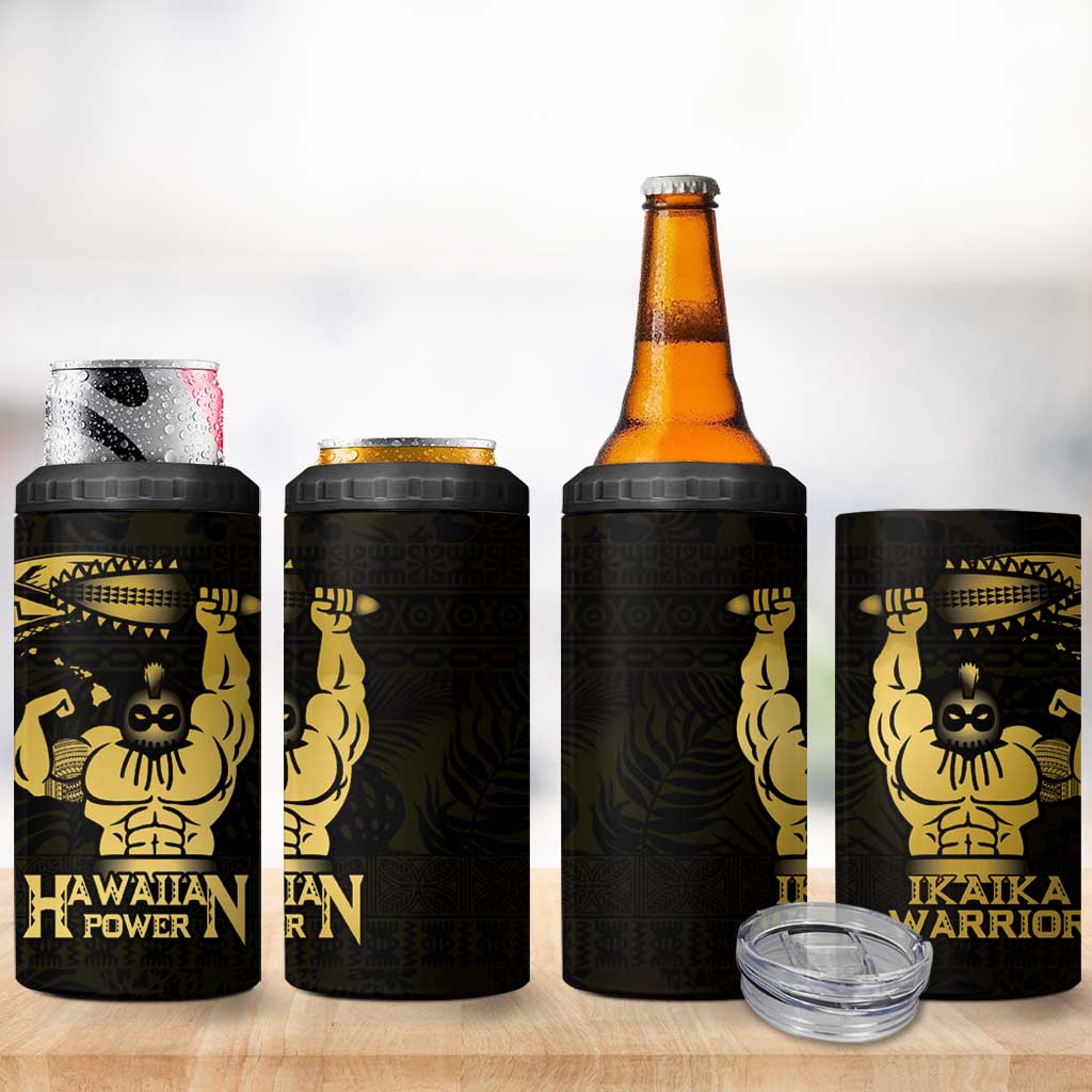 Gold Hawaii Ikaika Warrior 4 in 1 Can Cooler Tumbler Hawaiian Power