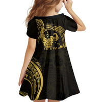 Gold Hawaii Ikaika Warrior Family Matching Mermaid Dress and Hawaiian Shirt Hawaiian Power