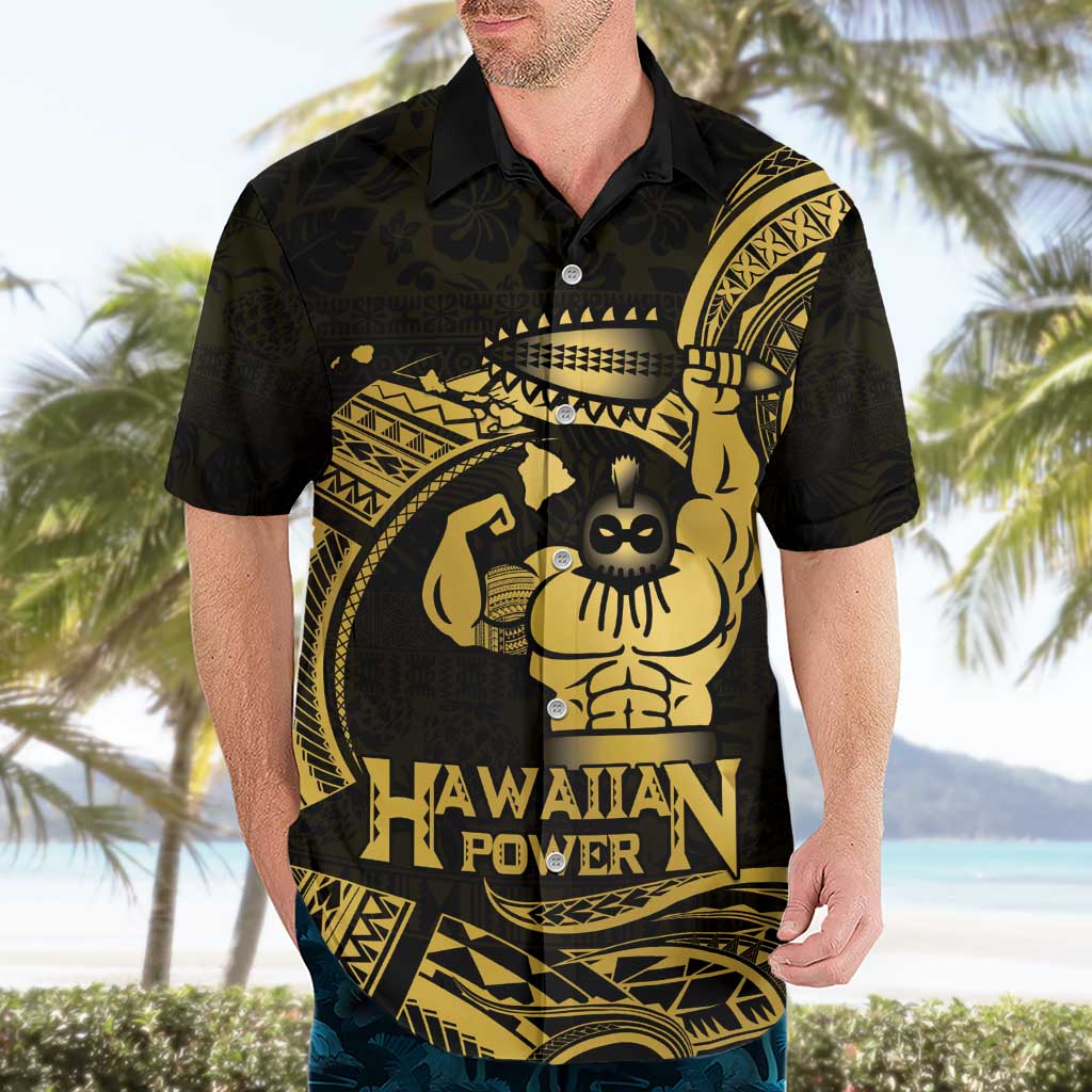 Gold Hawaii Ikaika Warrior Hawaiian Shirt Hawaiian Power