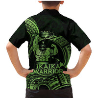 Green Hawaii Ikaika Warrior Family Matching Mermaid Dress and Hawaiian Shirt Hawaiian Power
