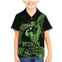 Green Hawaii Ikaika Warrior Family Matching Mermaid Dress and Hawaiian Shirt Hawaiian Power