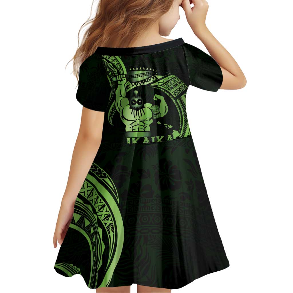 Green Hawaii Ikaika Warrior Family Matching Puletasi and Hawaiian Shirt Hawaiian Power
