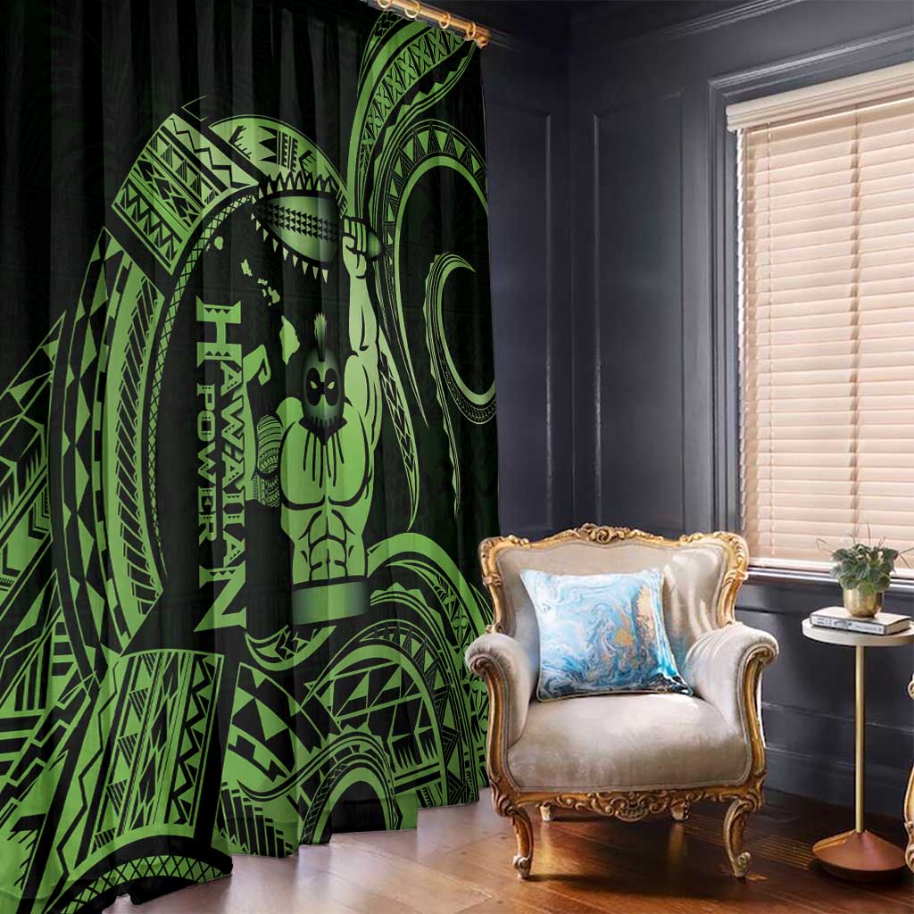 Green Hawaii Ikaika Warrior Window Curtain Hawaiian Power