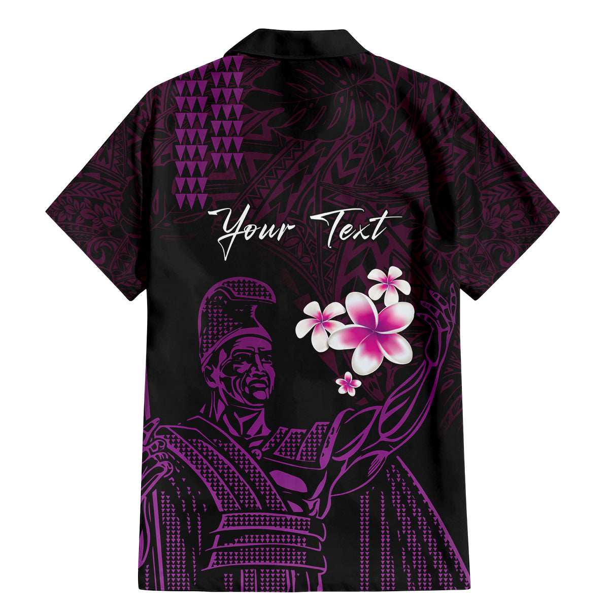 Personalised Hawaii King Kamehameha Day Family Matching Mermaid Dress and Hawaiian Shirt Plumeria With Kakau Pattern - Purple