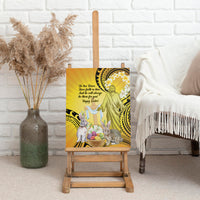 Polynesia Easter Day Canvas Wall Art He Is Risen Lilium Longiflorum Polynesian Pattern