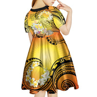 Polynesia Easter Day Kid Short Sleeve Dress He Is Risen Lilium Longiflorum Polynesian Pattern