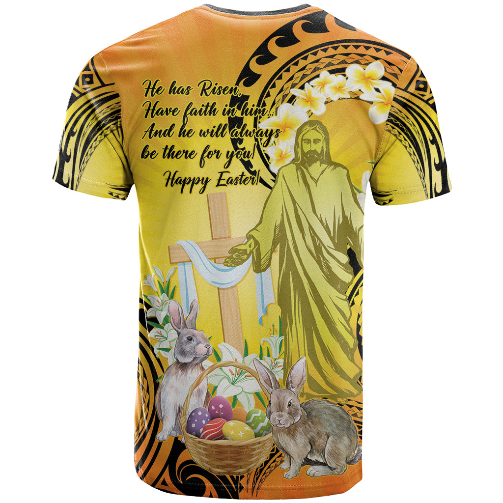 Polynesia Easter Day T Shirt He Is Risen Lilium Longiflorum Polynesian Pattern