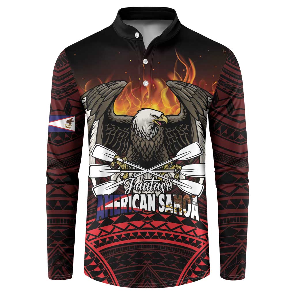 Fautasi Race Day American Samoa Button Sweatshirt Bald Eagle Polynesian Tattoo