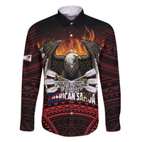 Fautasi Race Day American Samoa Family Matching Summer Maxi Dress and Hawaiian Shirt Bald Eagle Polynesian Tattoo