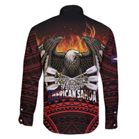 Fautasi Race Day American Samoa Family Matching Summer Maxi Dress and Hawaiian Shirt Bald Eagle Polynesian Tattoo