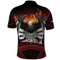Fautasi Race Day American Samoa Polo Shirt Bald Eagle Polynesian Tattoo