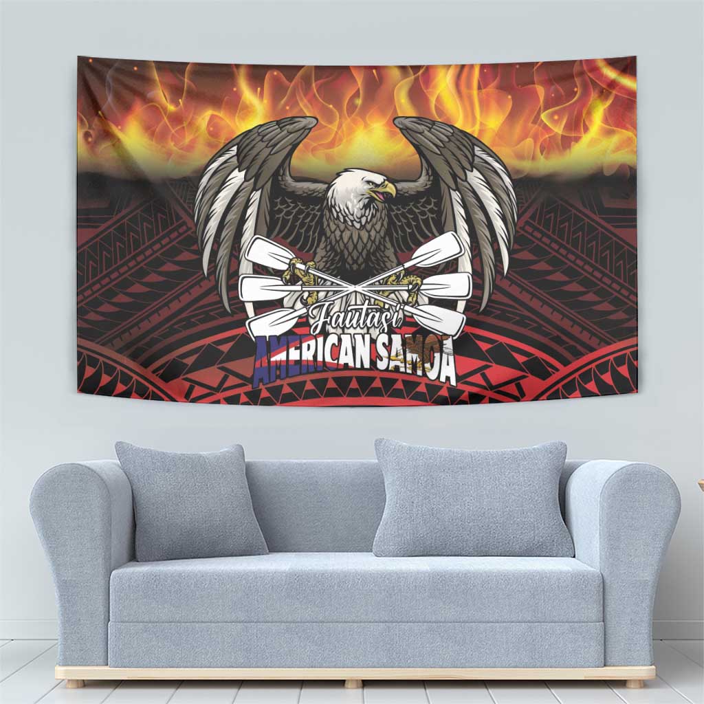 Fautasi Race Day American Samoa Tapestry Bald Eagle Polynesian Tattoo