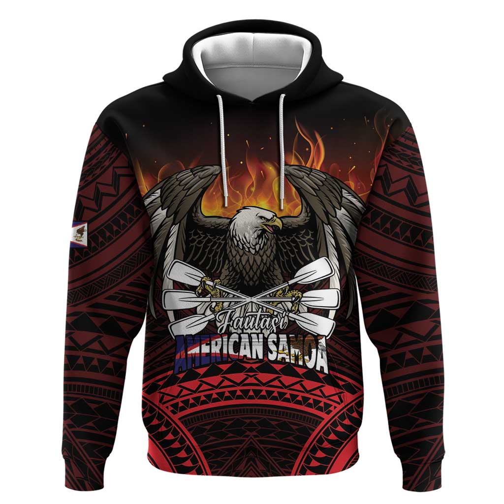 Fautasi Race Day American Samoa Zip Hoodie Bald Eagle Polynesian Tattoo