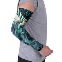 Turquoise Traditional Cloak Aotearoa Arm Sleeves Maori Paua Shell Korowai Pattern - Polynesian Pride