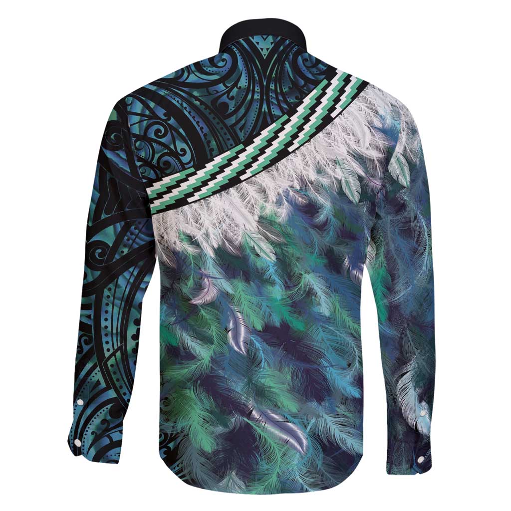 Turquoise Traditional Cloak Aotearoa Family Matching Tank Maxi Dress and Hawaiian Shirt Maori Paua Shell Korowai Pattern