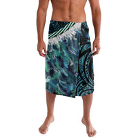 Turquoise Traditional Cloak Aotearoa Lavalava Maori Paua Shell Korowai Pattern