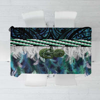 Turquoise Traditional Cloak Aotearoa Tablecloth Maori Paua Shell Korowai Pattern