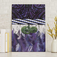 Purple Traditional Cloak Aotearoa Canvas Wall Art Maori Paua Shell Korowai Pattern