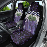 Purple Traditional Cloak Aotearoa Car Seat Cover Maori Paua Shell Korowai Pattern