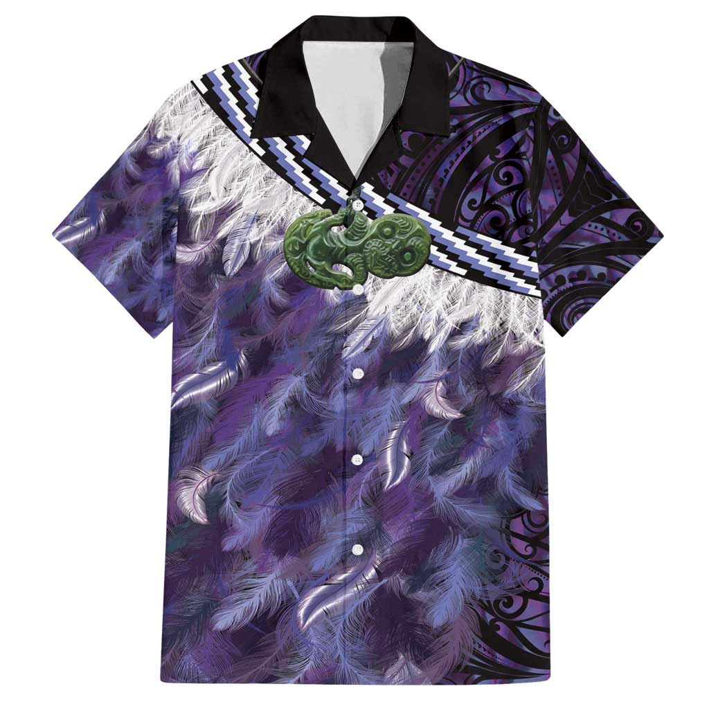 Purple Traditional Cloak Aotearoa Family Matching Tank Maxi Dress and Hawaiian Shirt Maori Paua Shell Korowai Pattern
