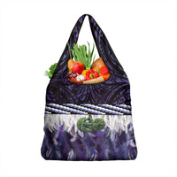 Purple Traditional Cloak Aotearoa Grocery Bag Maori Paua Shell Korowai Pattern