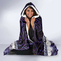 Purple Traditional Cloak Aotearoa Hooded Blanket Maori Paua Shell Korowai Pattern LT14 - Polynesian Pride