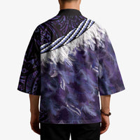 Purple Traditional Cloak Aotearoa Kimono Maori Paua Shell Korowai Pattern - Polynesian Pride