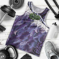 Purple Traditional Cloak Aotearoa Men Tank Top Maori Paua Shell Korowai Pattern