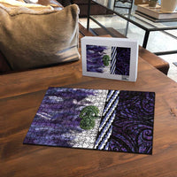 Purple Traditional Cloak Aotearoa Puzzle Maori Paua Shell Korowai Pattern - Polynesian Pride