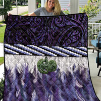 Purple Traditional Cloak Aotearoa Quilt Maori Paua Shell Korowai Pattern