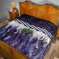 Purple Traditional Cloak Aotearoa Quilt Maori Paua Shell Korowai Pattern