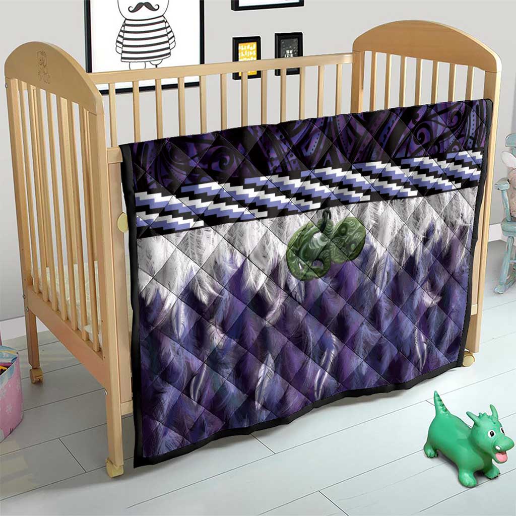 Purple Traditional Cloak Aotearoa Quilt Maori Paua Shell Korowai Pattern